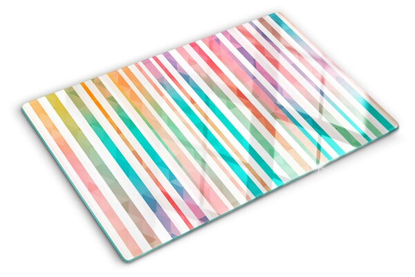 Tocător din sticlă Dungi colorate în nuanțele curcubeului