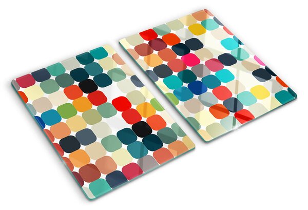 Tocător de bucătărie Cercuri colorate într-o grilă