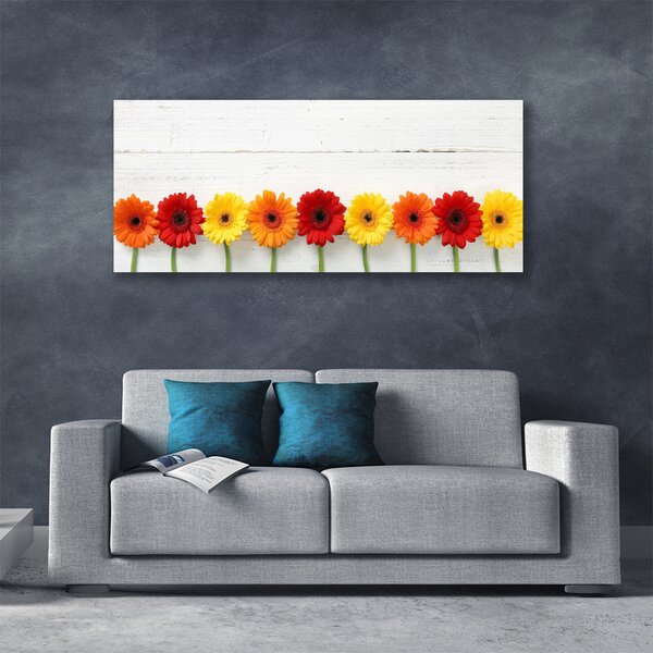 Tablou pe panza canvas Flori Floral Portocaliu Roșu Galben