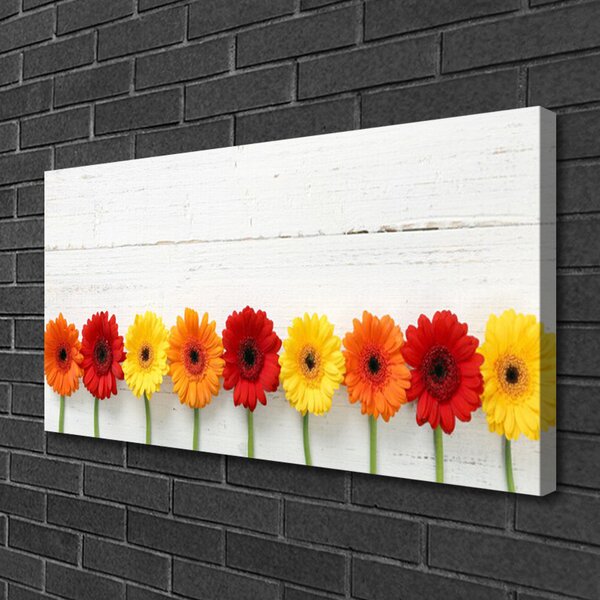 Tablou pe panza canvas Flori Floral Portocaliu Roșu Galben