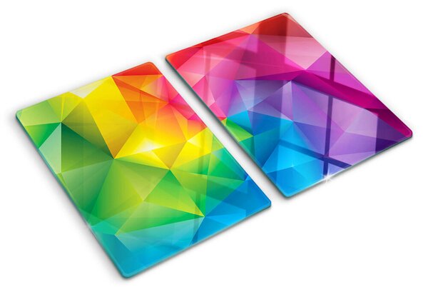 Tocător sticlă Geometrie colorată în nuanțele curcubeului