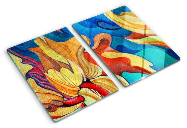Tocător de bucătărie Flori colorate pe un fundal abstract