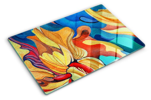 Tocător de bucătărie Flori colorate pe un fundal abstract