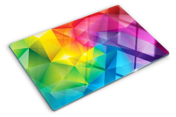 Tocător sticlă Geometrie colorată în nuanțele curcubeului