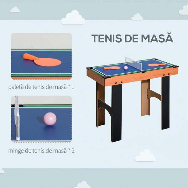 HOMCOM Masă de Jocuri 4 în 1 pentru Copii 6+ Ani, 87x43x73 cm, Multicolor | Aosom Romania