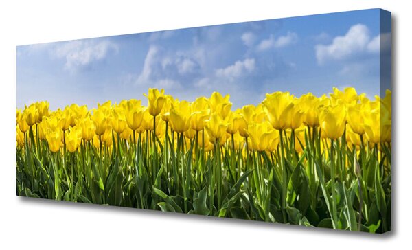 Tablou pe panza canvas Lalele Floral Galben Verde