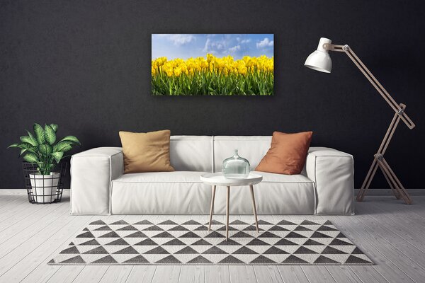 Tablou pe panza canvas Lalele Floral Galben Verde