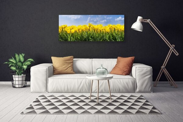 Tablou pe panza canvas Lalele Floral Galben Verde