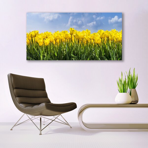 Tablou pe panza canvas Lalele Floral Galben Verde