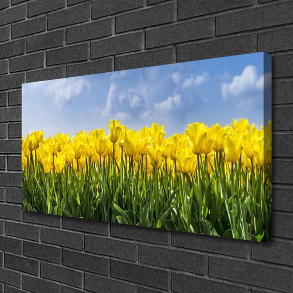 Tablou pe panza canvas Lalele Floral Galben Verde
