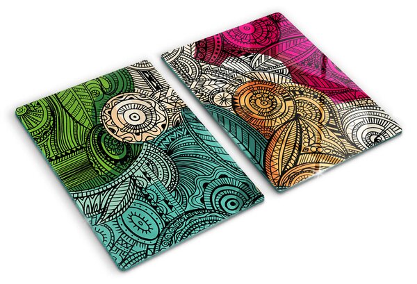 Tocător de bucătărie Motiv Mandala cu modele colorate