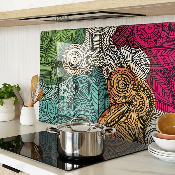 Tocător de bucătărie Motiv Mandala cu modele colorate