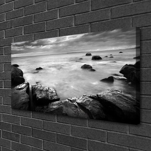 Tablou pe panza canvas Rock Sea Peisaj Gray