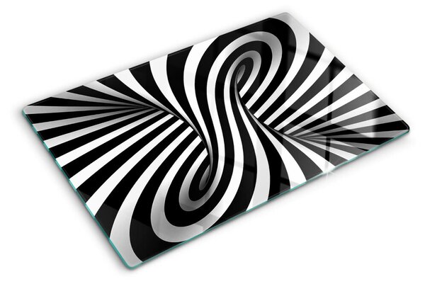 Tocător sticlă Model spiralat alb-negru
