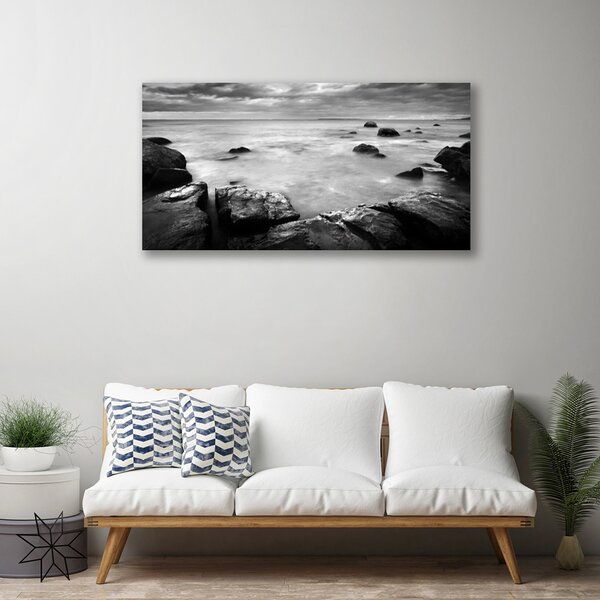 Tablou pe panza canvas Rock Sea Peisaj Gray