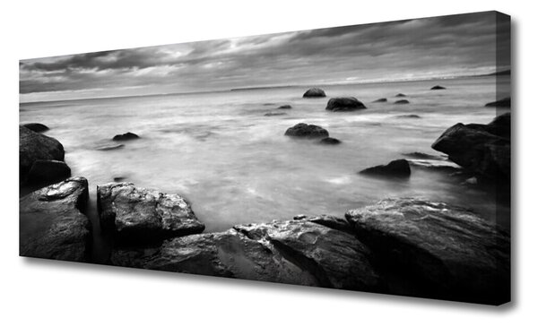 Tablou pe panza canvas Rock Sea Peisaj Gray