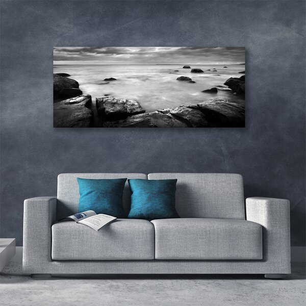 Tablou pe panza canvas Rock Sea Peisaj Gray