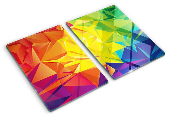 Tocător din sticlă Geometrie colorată