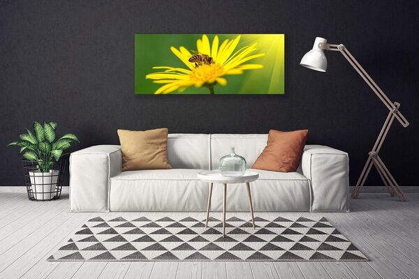 Tablou pe panza canvas Viespe florale flori negru galben