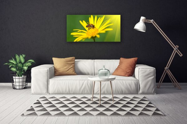 Tablou pe panza canvas Viespe florale flori negru galben
