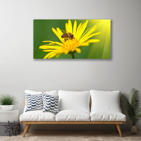 Tablou pe panza canvas Viespe florale flori negru galben