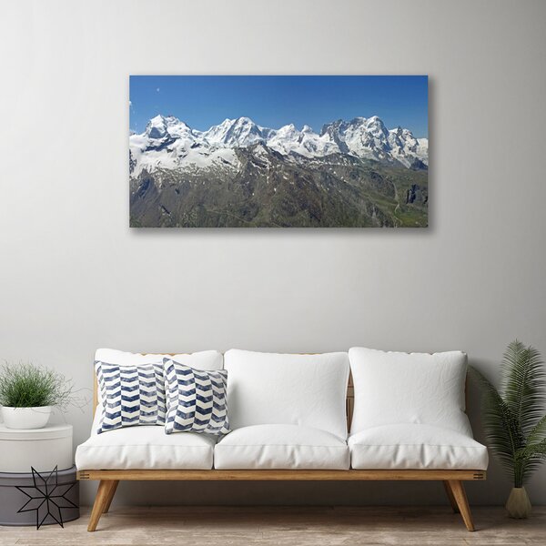 Tablou pe panza canvas Munții Peisaj Alb Gri