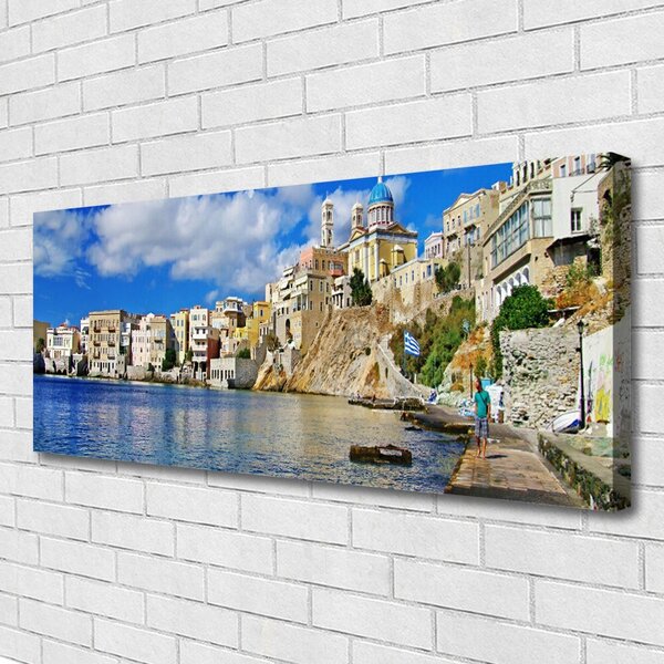 Tablou pe panza canvas Marea Oras Arhitectura Brun Albastru