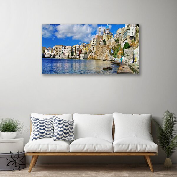 Tablou pe panza canvas Marea Oras Arhitectura Brun Albastru