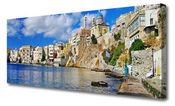 Tablou pe panza canvas Marea Oras Arhitectura Brun Albastru