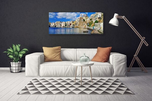 Tablou pe panza canvas Marea Oras Arhitectura Brun Albastru