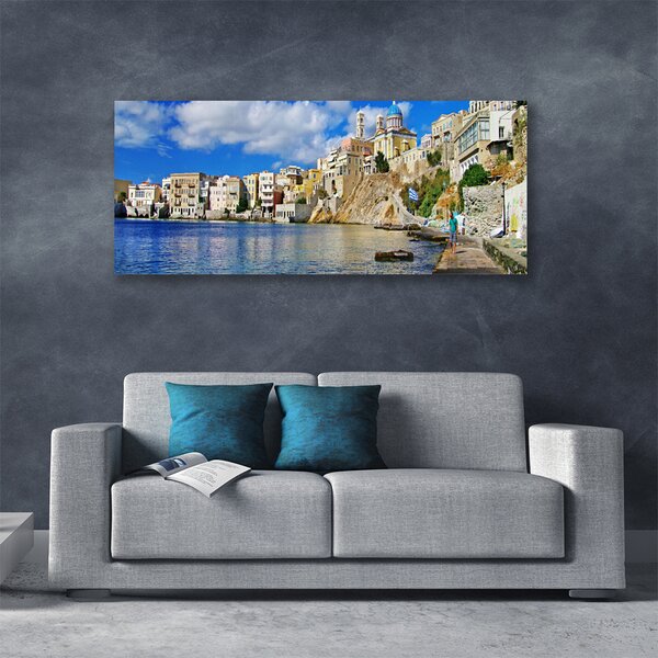 Tablou pe panza canvas Marea Oras Arhitectura Brun Albastru
