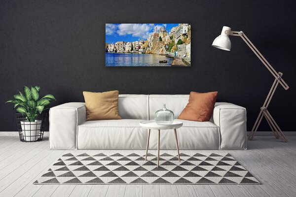 Tablou pe panza canvas Marea Oras Arhitectura Brun Albastru