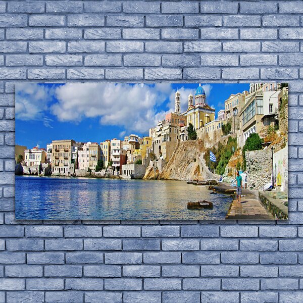 Tablou pe panza canvas Marea Oras Arhitectura Brun Albastru