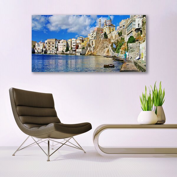 Tablou pe panza canvas Marea Oras Arhitectura Brun Albastru