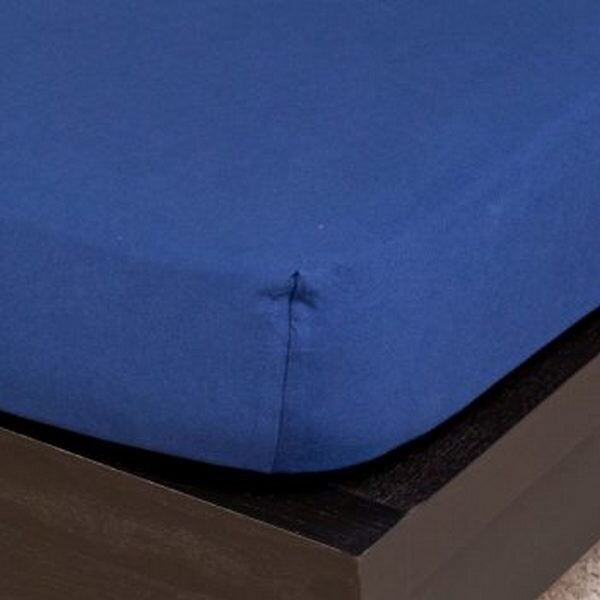 Cearșaf Jersey cu elastic 90/100x200 cm (albastru închis)