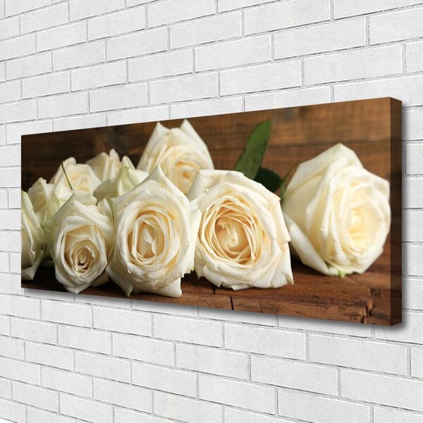 Tablou pe panza canvas Trandafiri Floral Alb