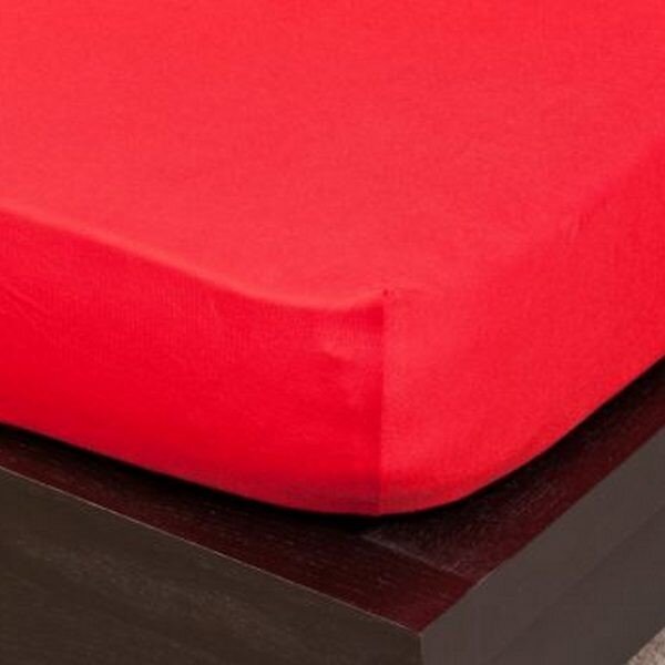 Cearșaf Jersey cu elastic 90/100x200 cm (roșu)