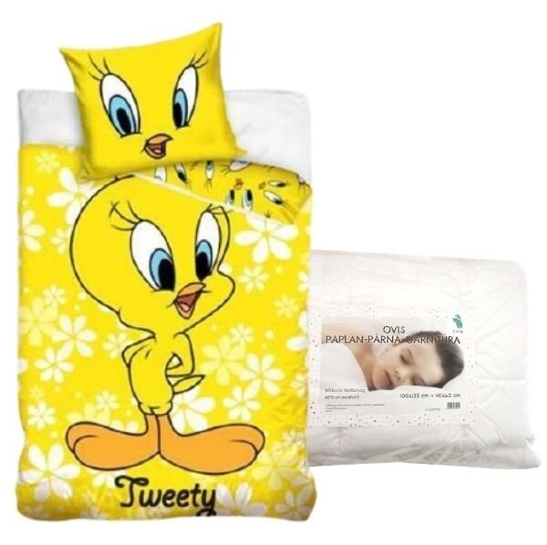 Set lenjerie de pat Tweety (galben) pentru copii