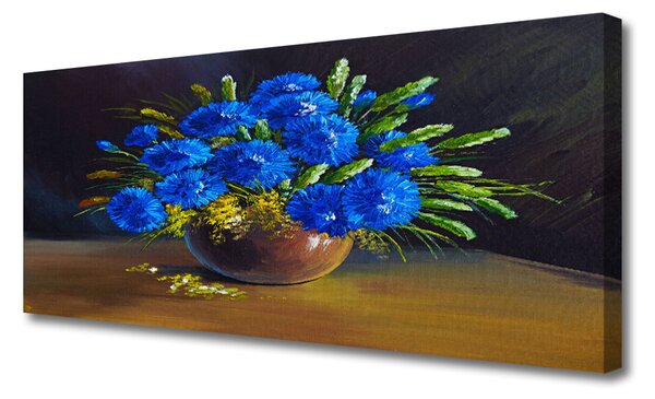 Tablou pe panza canvas Flori Floral Albastru Verde
