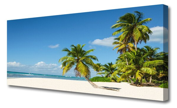 Tablou pe panza canvas Palm Beach Copaci Peisaj Brun Verde