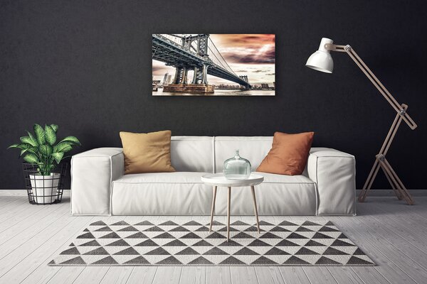 Tablou pe panza canvas Podul Arhitectura Gri Maro