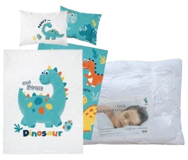 Set lenjerie de pat Dinozauri (one little) pentru copii