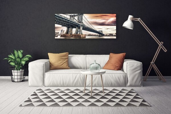 Tablou pe panza canvas Podul Arhitectura Gri Maro