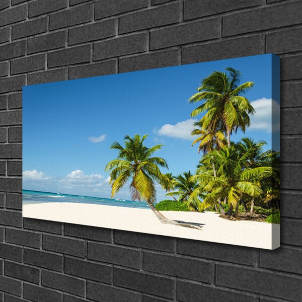 Tablou pe panza canvas Palm Beach Copaci Peisaj Brun Verde