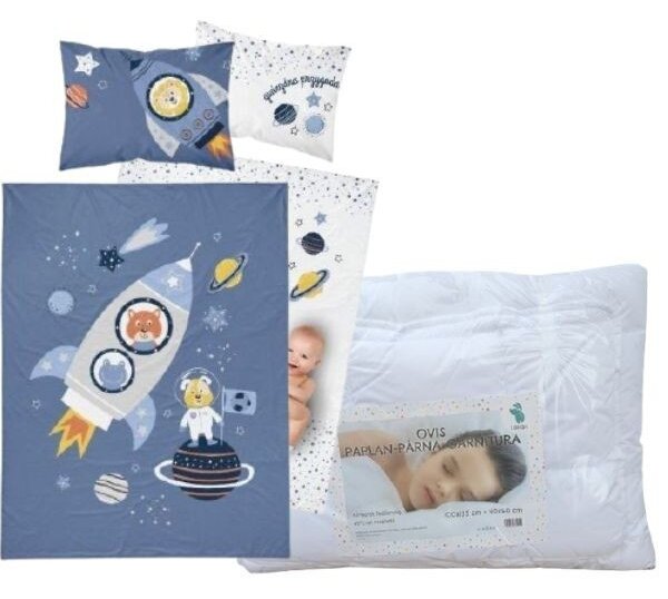 Set lenjerie de pat Astronauți (Stea căzătoare) pentru copii