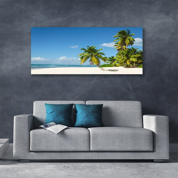 Tablou pe panza canvas Palm Beach Copaci Peisaj Brun Verde