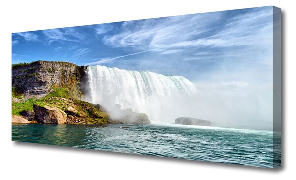 Tablou pe panza canvas Marea Cascada Natura Alb Albastru
