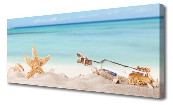 Tablou pe panza canvas Nisip Starfish Sticla Art Brown Bej