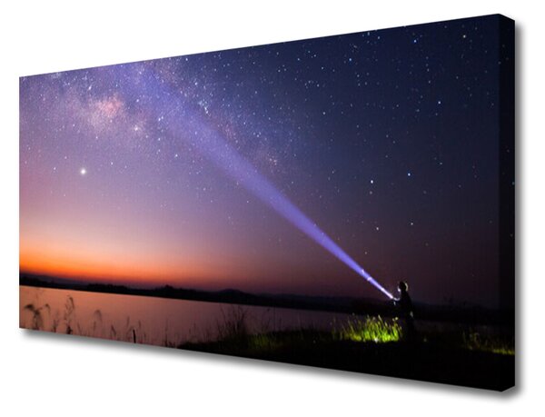 Tablou pe panza canvas Sky Sea Peisaj Violet Galben Negru
