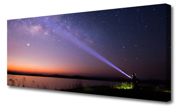 Tablou pe panza canvas Sky Sea Peisaj Violet Galben Negru